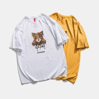 Short-sleeve Wolf Printed T-shirt