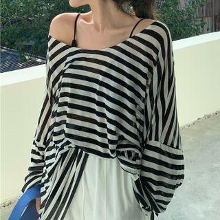 V-neck Oversized Long-sleeve Top