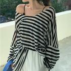 V-neck Oversized Long-sleeve Top