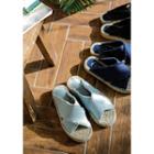 Cross-strap Denim Espadrille Slide Sandals