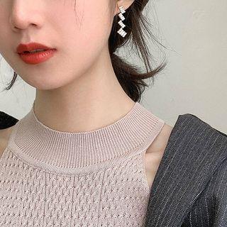 Rhinestone Geometric Drop Earrings
