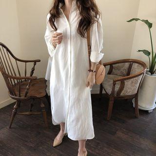 Plain Maxi Shirt Dress