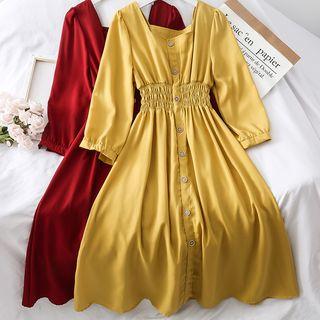 Gather-waist A-line Dress