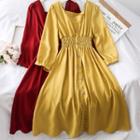 Gather-waist A-line Dress