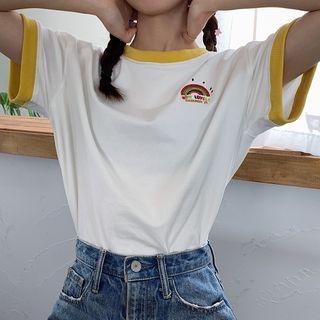 Contrast Trim Short-sleeve T-shirt Short Sleeve T-shirt - One Size