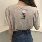 Embroidered Back Short-sleeve T-shirt