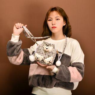 Plaid Bucket Bag White - One Size