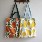 Printed Fruit Canvas Tote Bag