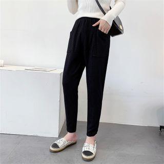 Cropped Harem Pants Dark Gray - M