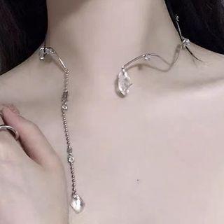 Rhinestone Alloy Headband Silver - One Size