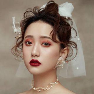 Wedding Faux Crystal Choker / Veil