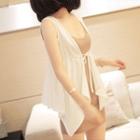 Tie-front Diagonal-hem Vest
