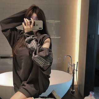 Cutout Sweatshirt Gray - One Size