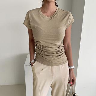 Cap-sleeve Ruched Top