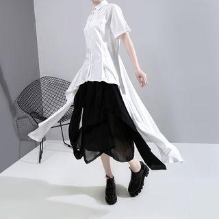 Short-sleeve Slit Shirt