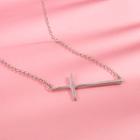 Cross Pendant Necklace Platinum - One Size