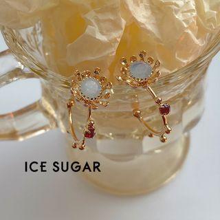 Alloy Flower Open Hoop Earring 1 Pair - Gold - One Size