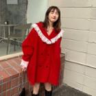 Double Breasted Coat Dress Red - One Size