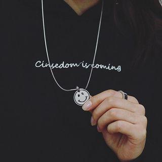 Stainless Steel Smiley Pendant Necklace As Shown In Figure - One Size