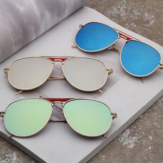 Mirrored Metal Frame Aviator Sunglasses