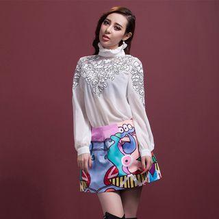 Ruffled Embroidered Blouse