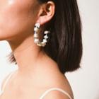 Irregular Shell Open Hoop Earring 1 Pair - 1570 - Blue - One Size