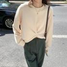 Round-neck Plain Cropped Oversize Top
