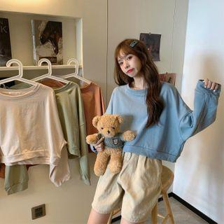 Long-sleeve Crewneck Cropped Sweatshirt