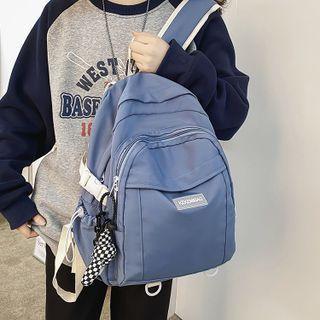 Lettering Applique Nylon Backpack / Bag Charm / Set
