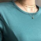 Metallic-beaded Layered Necklace