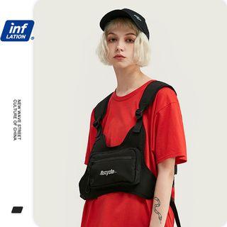 Unisex Funtional Chest Belt Bag Black - One Size