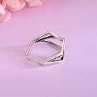 925 Sterling Silver Layered Geometric Open Ring Rs508 - Silver - One Size