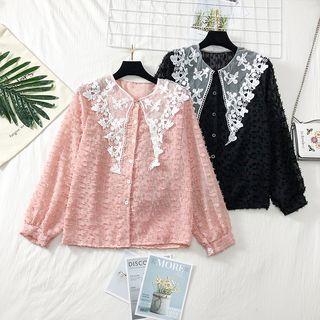 Lace-collar Fringed Shirt