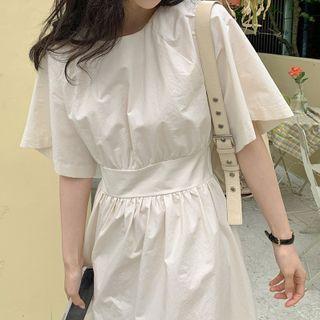 Plain Short-sleeve Oversized Dress