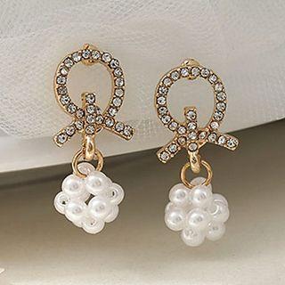 Bead Ball Drop Ear Stud / Clip-on Earring