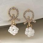 Bead Ball Drop Ear Stud / Clip-on Earring