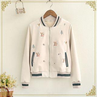 Fox Embroidered Zip Jacket