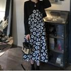 Crop Blazer / Strappy Floral Midi A-line Dress