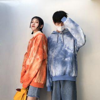 Long Sleeve Couple Tie Dye Hoodie
