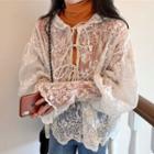 Embroidered Lace Blouse As Shown In Figure - One Size
