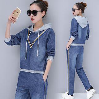 Set: Hooded Denim Top +jeans