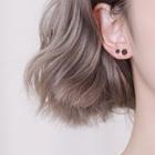 925 Sterling Silver Brushed Geometric Stud Earring