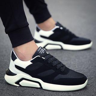 Paneled Lace Up Sneakers