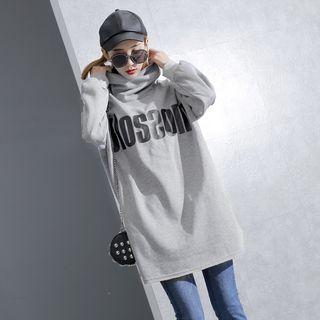 Oversized High-neck Printed Pullover