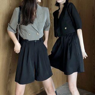 Short-sleeve Blazer / High-waist Shorts