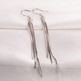 Tassel Hook Earring 1 Pair - Silver - One Size