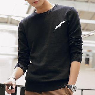 Feather Embroidery Sweater