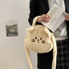 Bear Embroidered Tote Bag / Crossbody Bag