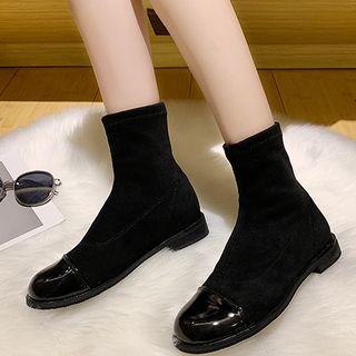 Faux-leather Panel Short Boots