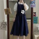 Puff-sleeve Shirt / A-line Overall Dress
